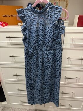 kate spade Blue Floral Lace Midi Dress